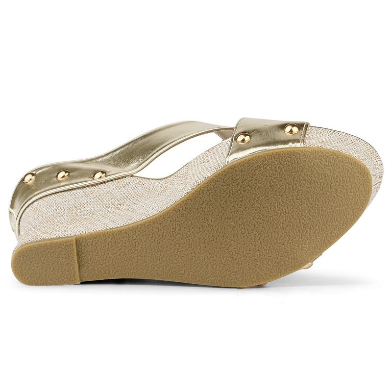 Allegra K Women's Platform Slide Wedge Sandals, 5 of 8