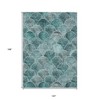Teal Blue Aqua And Gray Abstract Washable Indoor Outdoor Area Rug - 3 of 4