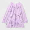 Toddler Girls' Adaptive Long Sleeve Tulle Dress - Cat & Jack™ Lilac Purple - 2 of 4