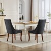 CENGHU Rayon Cloth Flocking Linen Dining Chairs Set of 2, Comfy Fabric Upholstered Accent Chairs with Curved Solid Wood Legs for Dining Room - 4 of 4