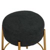 Resenkos Counter Bar Stools, Counter Stool,24" Tall, Round Bar Stools, Set of 2 - Contemporary Upholstered Dining Stools with Gold Legs,Black - 4 of 4