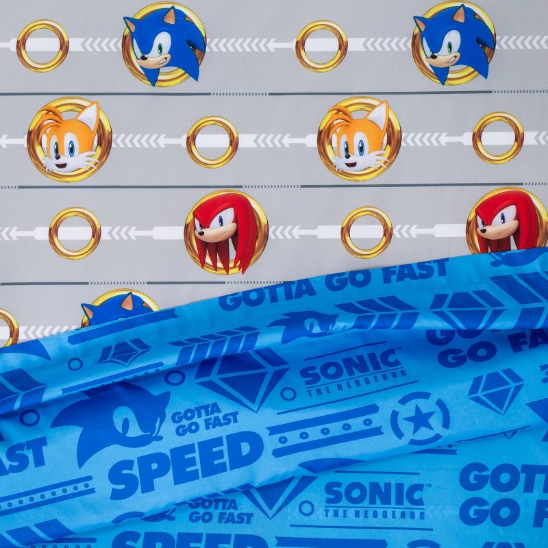 Twin Sonic the Hedgehog Run Rings Around You Kids&#39; Sheet Set, 4 of 5