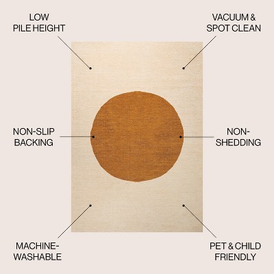 Scandinavian Cream/Rust Geometric 9' x 12' Easy-Care Synthetic Rug