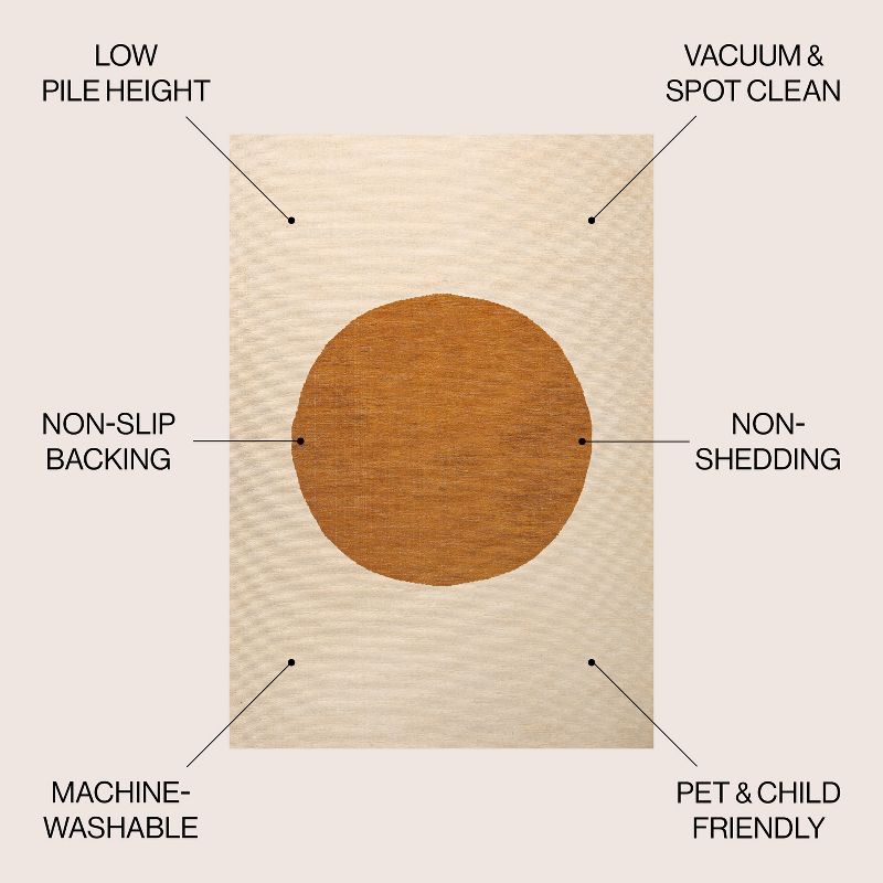 Cirkel Minimalist Geometric Dot Machine-Washable Area Rug - JONATHAN Y, 5 of 16