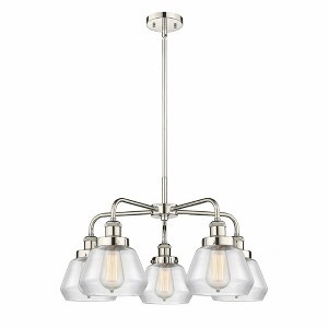 Fulton - 5 Light Stem Hung Chandelier In Art Deco Style-13.5 Inches Tall and 24.5 Inches Wide - 1 of 1