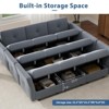 Light Blue Velvet Modular Sectional – Hidden Storage + Convertible Ottoman + Comfy Sleeper, Versatile Sofa for Living Room, Apartment & Bedroom - 4 of 4