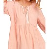 Women's TIE CROCHET DETAIL 3/4 SLEEVE BLOUSE - Haptics - 3 of 3