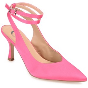 Journee Collection Womens Marcella Buckle Mid Stiletto Pointed Toe Pumps - 1 of 4