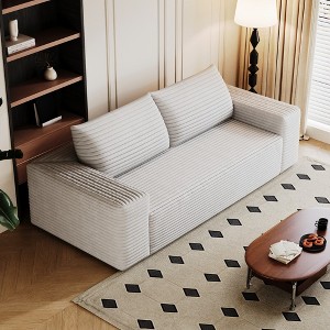 63" Corduroy Loveseat Sofa with Deep Seat Design, Comfy Sofa for Living Room or Bedroom, No Assembly Sofa for Apartment or Office-Koiai - 1 of 4