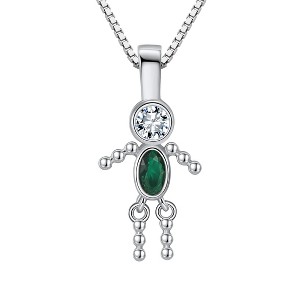 Little Girl or Boy Baby Birthstone Pendant Necklace for Mom or Grandma Ginger Lyne Collection - 1 of 4