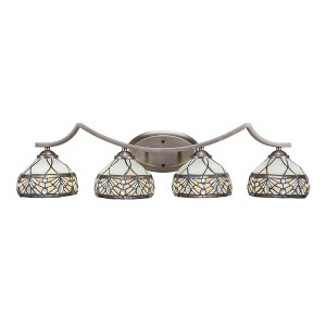 Toltec Lighting Zilo 4 - Light Vanity in  Graphite with 7" Royal Merlot Art Glass Shade - 1 of 1
