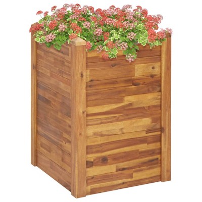VidaXL Garden Raised Bed 23.6 in.x23.6 in.x33.1 in. Solid Acacia Wood