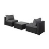 WestinTrends 3-Piece Outdoor Patio Armless Sofa Conversation Bistro Set with Coffee Table - 2 of 4