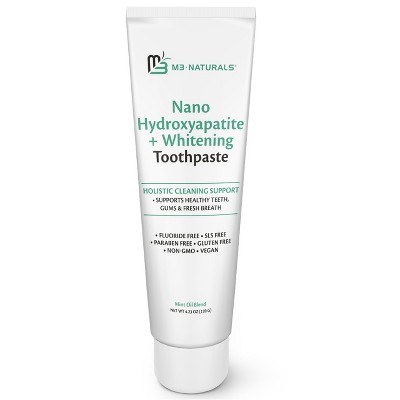 Nano Hydroxyapatite Flouride-Free Whitening Toothpaste + Calcium, Non-GMO, Vegan, Paraben Free, M3 Naturals, 4.23 oz