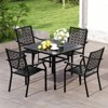 Tangkula 2PCS Stackable Patio Dining Chairs Outdoor Metal Bistro Chairs W/ Curved Armrests - 4 of 4