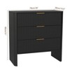 Angel Sar Fluted Nightstand with 3 Drawers, Modern Bedside Table for Bedroom, Black - 3 of 4