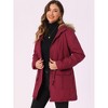 INSPIRE CHIC Women's Winter Coats Windproof Flap Pockets Long Puffer Parka Barn Jackets with Faux Fur Hood - 3 of 4