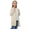 Cardigan for Girls Open Front Sweater Long Sleeve Loose Fit Sweater Jacket,Beige - L - 4 of 4