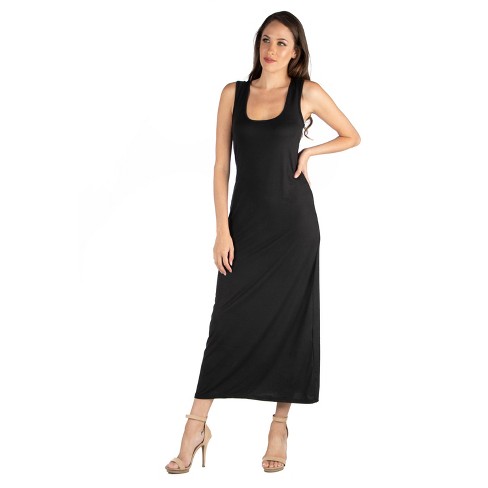 24seven Comfort Apparel Scoop Neck Maxi Dress With Racerback Detail : Target