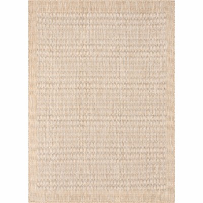 Ivory Synthetic Flat Woven 8' x 10' Indoor/Outdoor Rug