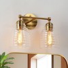 LNC Hydretro 14.5-in 2-LightsPolished Gold and Textured Glass  Modern/Contemporary Vanity Lights - 2 of 4