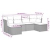 vidaXL 6 Piece Patio Sofa Set with Cushions Brown Poly Rattan - Brown and Red Without Table - 3 of 4