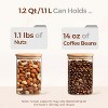 Set of 6 Glass Storage Containers with Lids 1.2 QT, Square Canister for Cookie Flour Oat Pasta Tea Coffee - 3 of 4