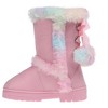 bebe Toddler Girl's Winter Boot with Rhinestone Eyelets and Faux Fur Details for Cold Weather Comfort - 3 of 4