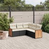 vidaXL Garden Sofa Set Black PE rattan Large Adjustable Feet - 2 of 4