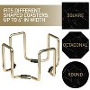 Gold Coaster Holders (2 Pack) - Non-Skid & Non-Scratch Holders- Fits 5 Coasters 4" to 4.25", Holds Coasters of Any Shape- Great Mother's Day Gift - 4 of 4