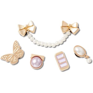 Crocs Jibbitz Purple Pearl Gold Jewelry Shoe Charms 5pk - 1 of 4
