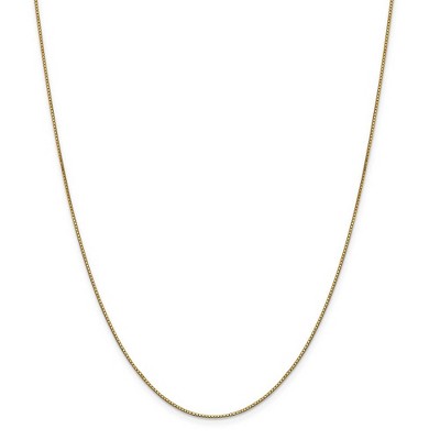 Black Bow Jewelry 0.9mm 14k Yellow Gold Classic Box Chain Necklace