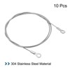 Unique Bargains Stainless Steel Lanyard Cable Eyelets Ended Security Wire Rope Silver 10 Pcs - 3 of 4