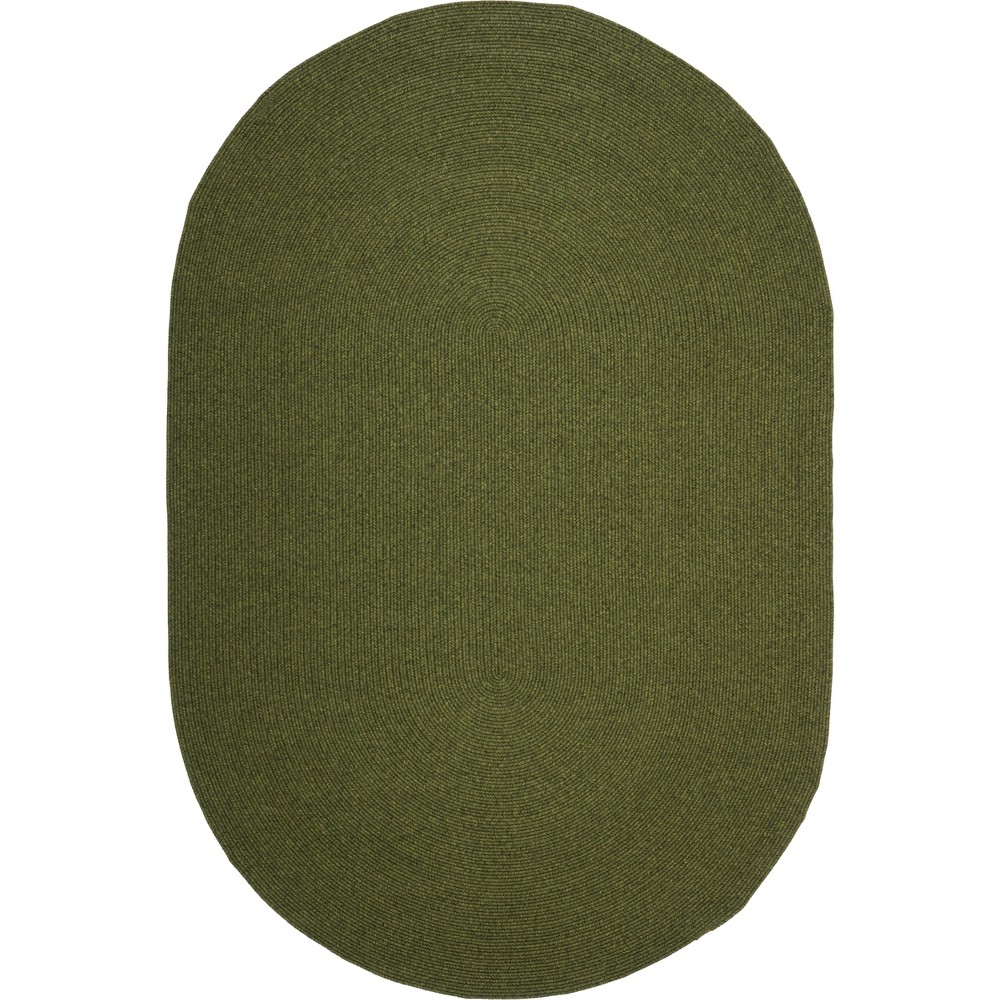 8×10 Oval Solid Woven Area Rug Green Safavieh For Sale