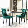 CENGHU Modern Velvet Upholstered Dining Chairs Set of 2, Kitchen Side Chairs with Wood Legs and Nailhead Trim, for Dining Room, Living Room - 2 of 4