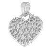 Haus of Brilliance Silver 1/10 cttw Diamond Heart and Ribbon Pendant Necklace - 2 of 4