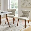 Lidia Mid-century Modern Wingback Dining Chair with Solid Wood Legs Set of 2|ARTFUL LIVING DESIGN - 3 of 4