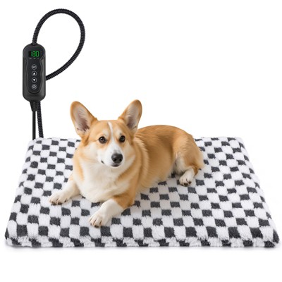 JOEJOY Pet Heating Pad,Dog Cat Heated Mat with 11 Adjustable Temperature & Timer, Chew Resistant Cord and Auto Power-Off, Waterproof Pet Pad