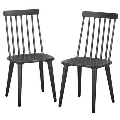 Lifestorey Set of 2 Lowry Farmhouse Solid Wood Spindle Dining Chairs