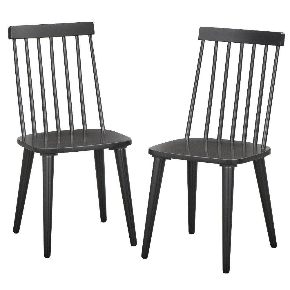 Photos - Chair Set of 2 Lowry Dining  Black - Lifestorey