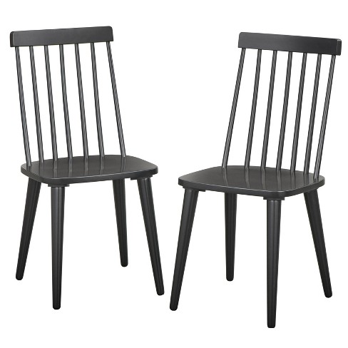 Set Of 2 Lowry Dining Chairs Black, Set Of 2 Dining Chairs Black