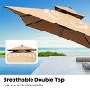 Pellebant 10'x 12.5' Patio Cantilever Umbrella UV30+ Double Top High-strength Aluminum Pole with 360°Rotation 5 Heights Adjustable - 4 of 4