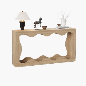 63" Long Farmhouse Console Table with Storage, Narrow Entryway Sofa Table for Hallway, Foyer & Living Room - 1 of 4