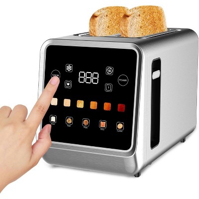 Touchscreen Toaster 2 Slice 900W, Stainless Steel Smart Bread Toaster with 1.5" Wide Slot, Dual Slot Toasting, 5 Bread Modes, 6 Shade Settings