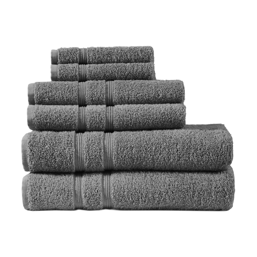 Photos - Towel 6pc Aegean 100 Turkish Cotton Bath  Set Charcoal