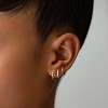 Gold Earrings for Women, 14k Gold Plated Dangle Huggie Earrings for Women Trendy Dainty Gold Hoop Earring Stacks Pearl Chain Drop Cartilage - 2 of 4
