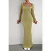 Coolmee Women's Fall Long Sleeve Square Neck Bodycon Maxi Dresses Sexy Ribbed Knit Long Sweater Lounge Dress - 2 of 4