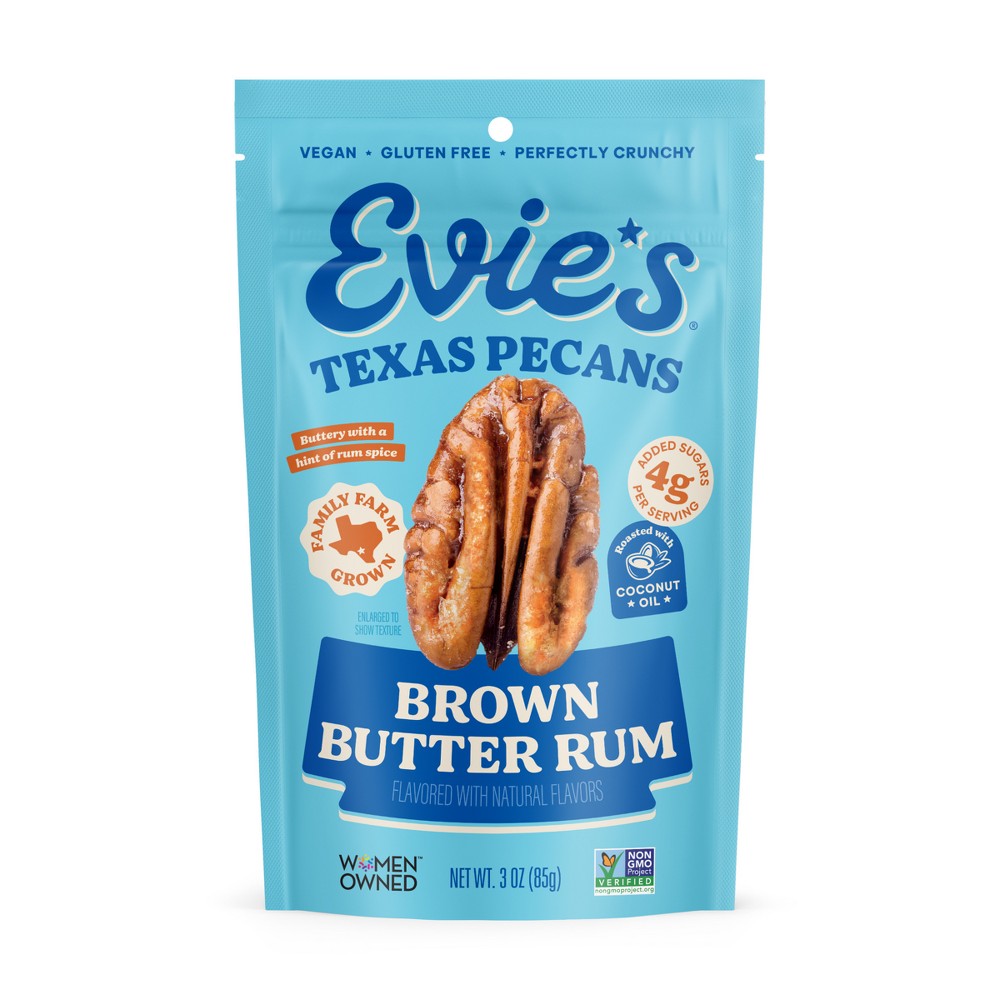 Evie's Snacks Roasted Texas Pecans Brown Butter Rum Nuts - 3oz