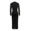 Elegant Twist Sheer Mesh Patchwork Long Sleeve Bodycon Dress Women Round Neck Slim Fit Dress - 4 of 4
