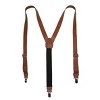 CTM Men's Coated Leather Clip-End 1 Inch Suspenders - 3 of 4
